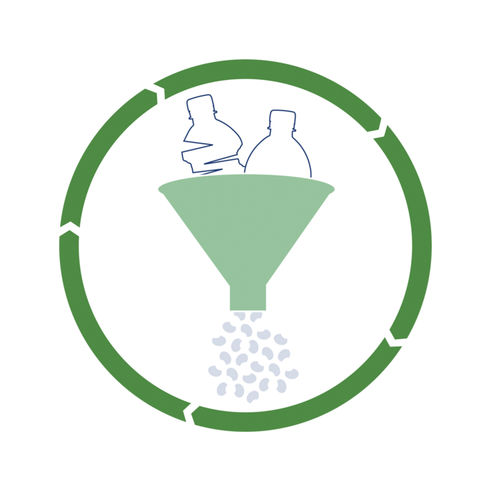 Gebrauchte PET-Flaschen werden zu Granulat