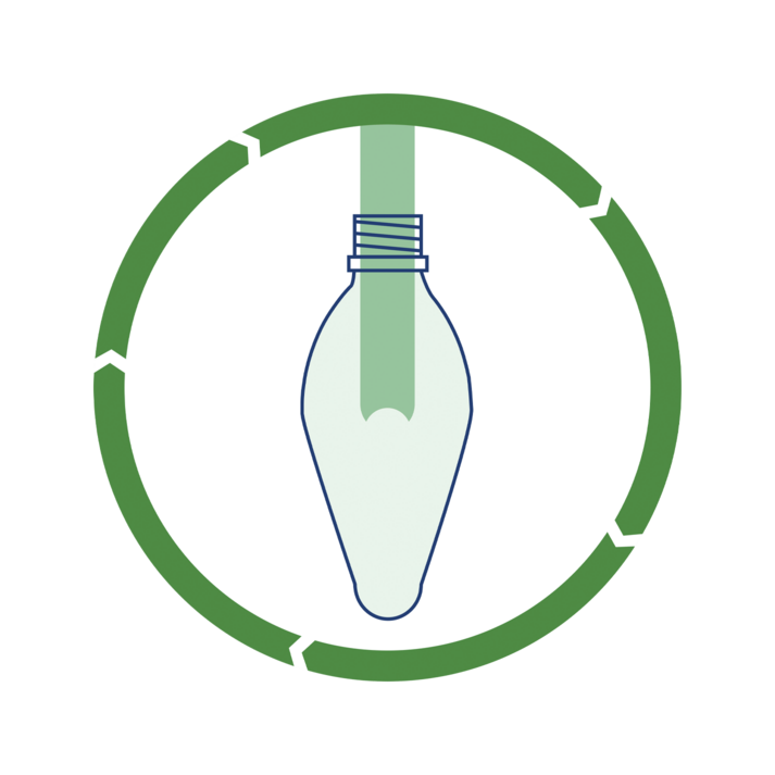 PET-Flaschen werden aufgeblasen