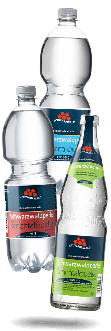 Schwarzwaldperle Mineralwasser classic, medium und still