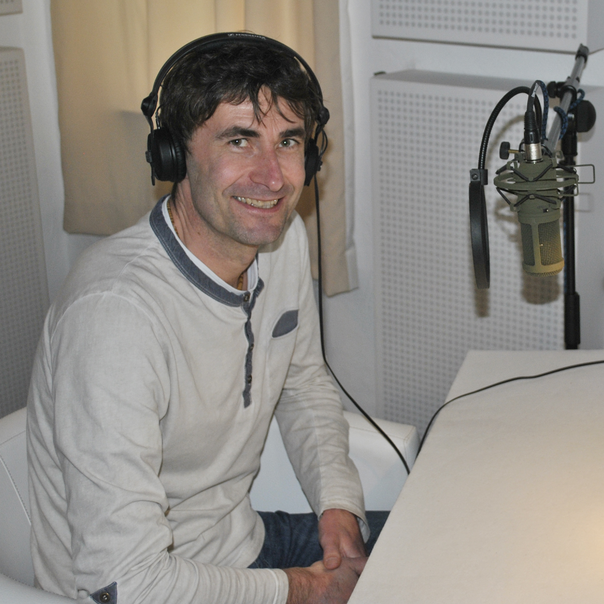 Uwe Weis beim Einsprechen des "Ich bin Peterstaler" Radiospots