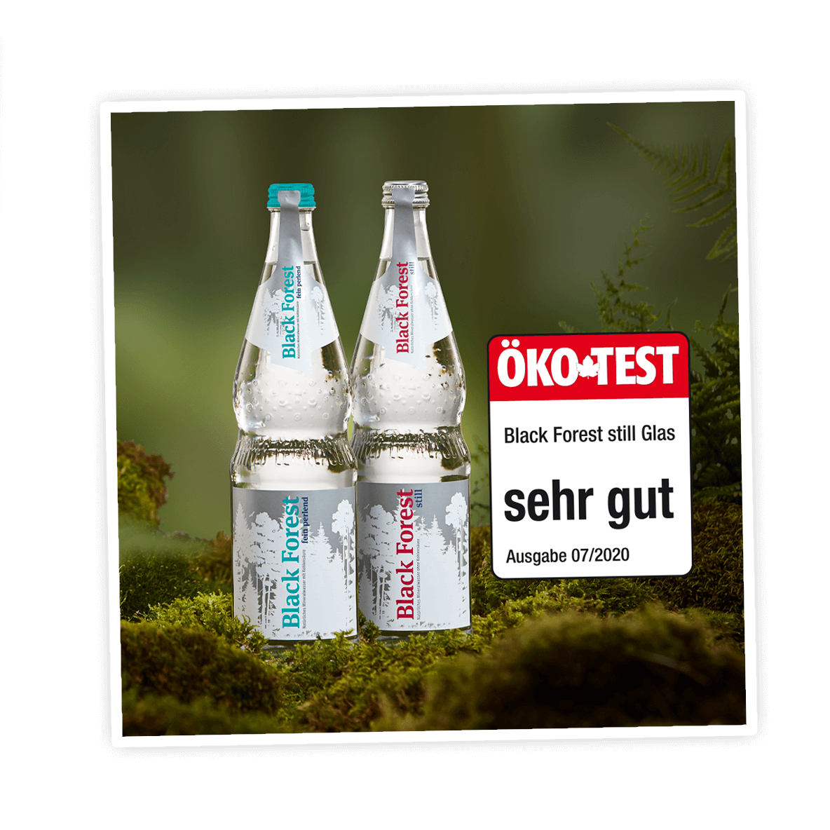 Öko-Test Bestnote sehr gut für Black Forest in der Glasflasche