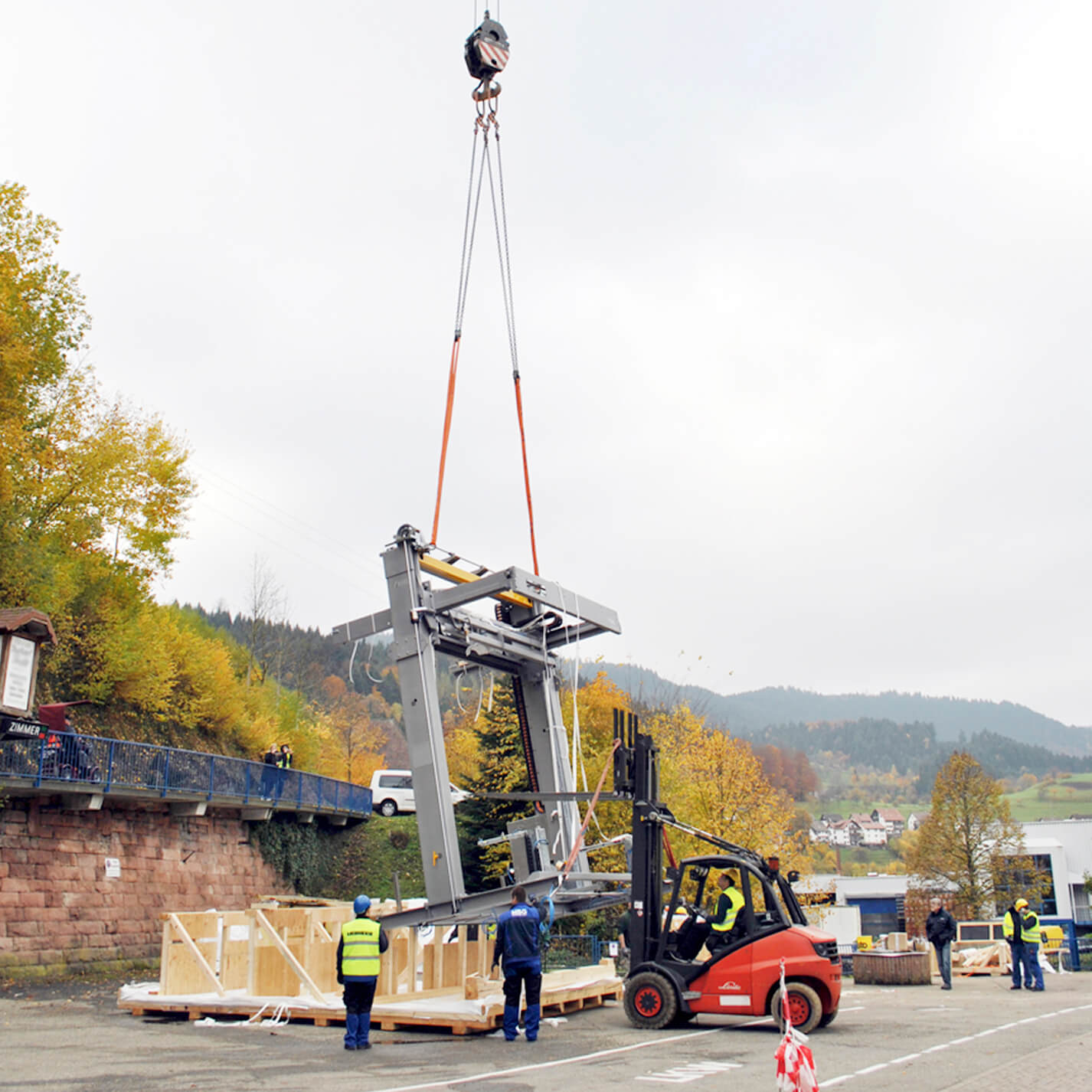 Abladen der schweren Ladung