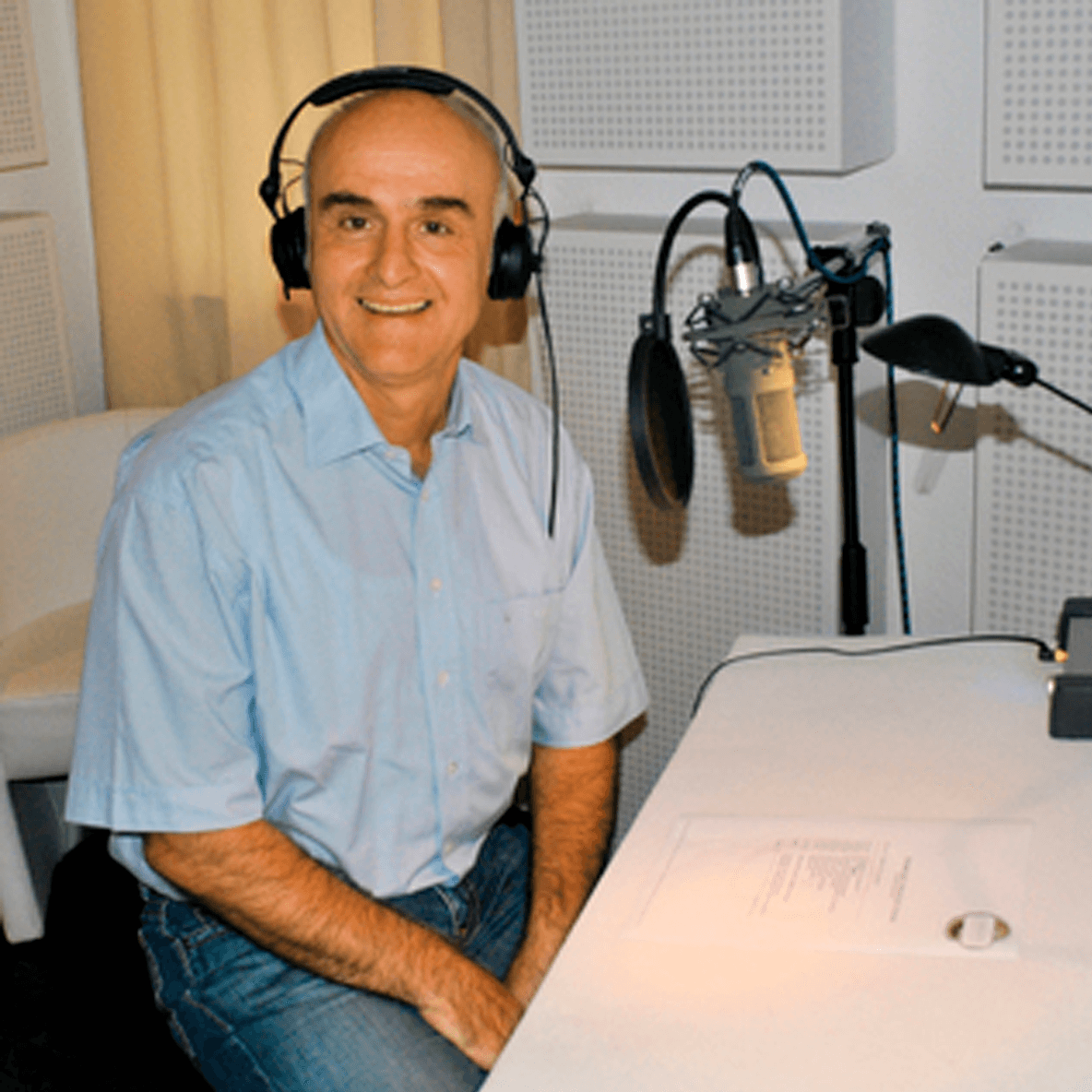 Thomas Lehmann beim Einsprechen des "Ich bin Peterstaler" Radiospots